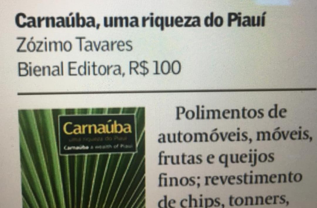 "Carnaúba" na seção de lançamentos do"Valor".