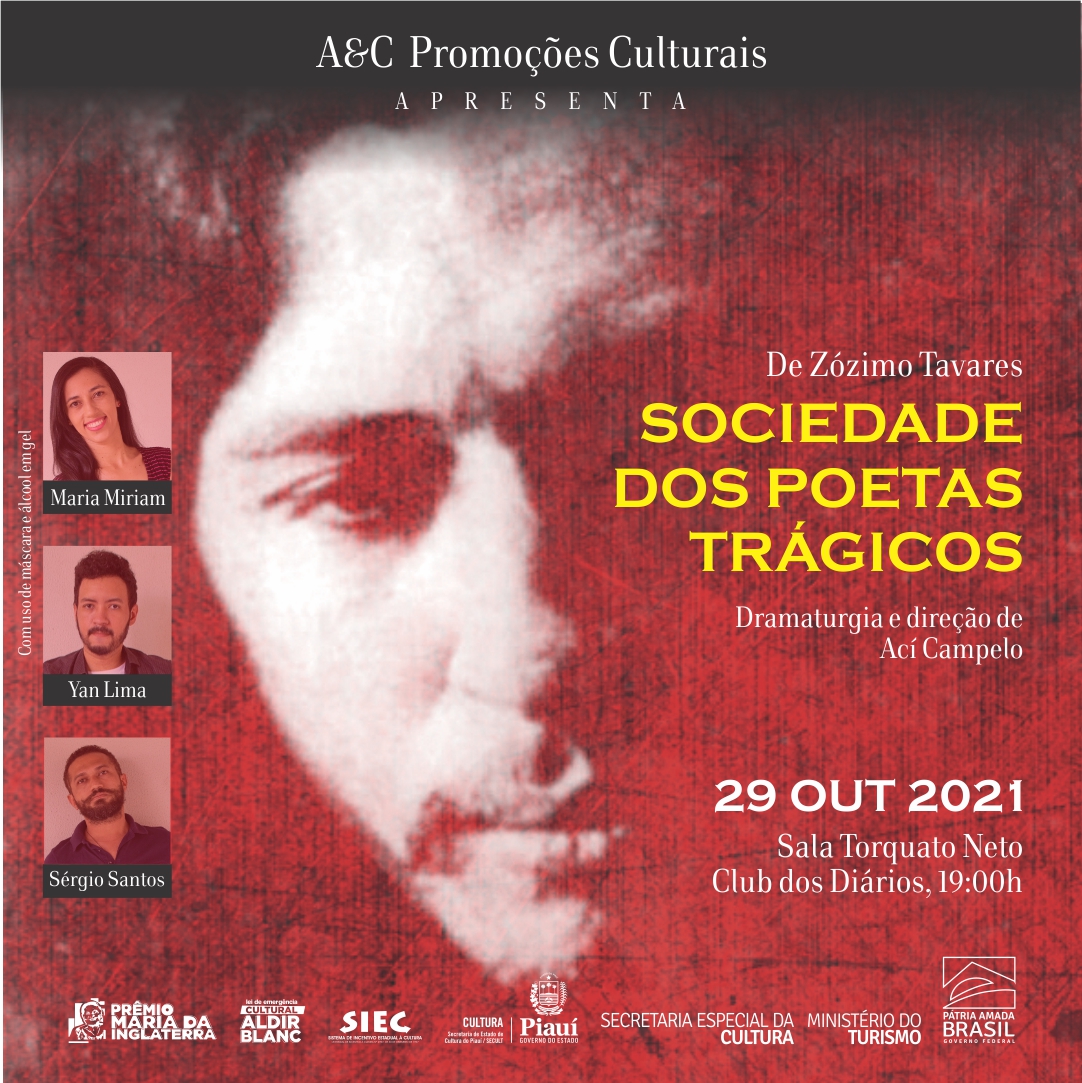 O cartaz de divulgação do espetáculo